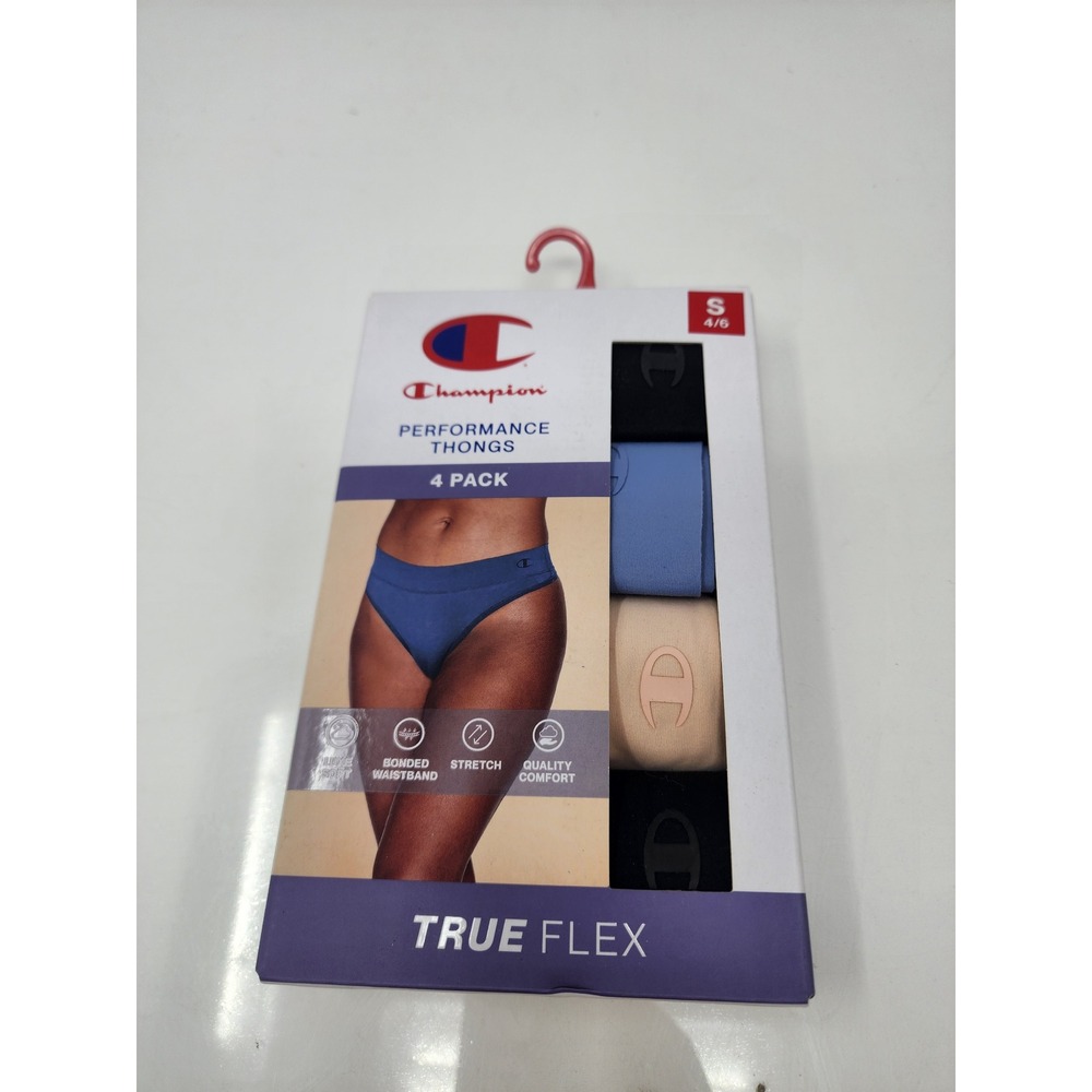Champion Womens True Flex Thongs Multicolor Nylon Blend Athletic Size Small